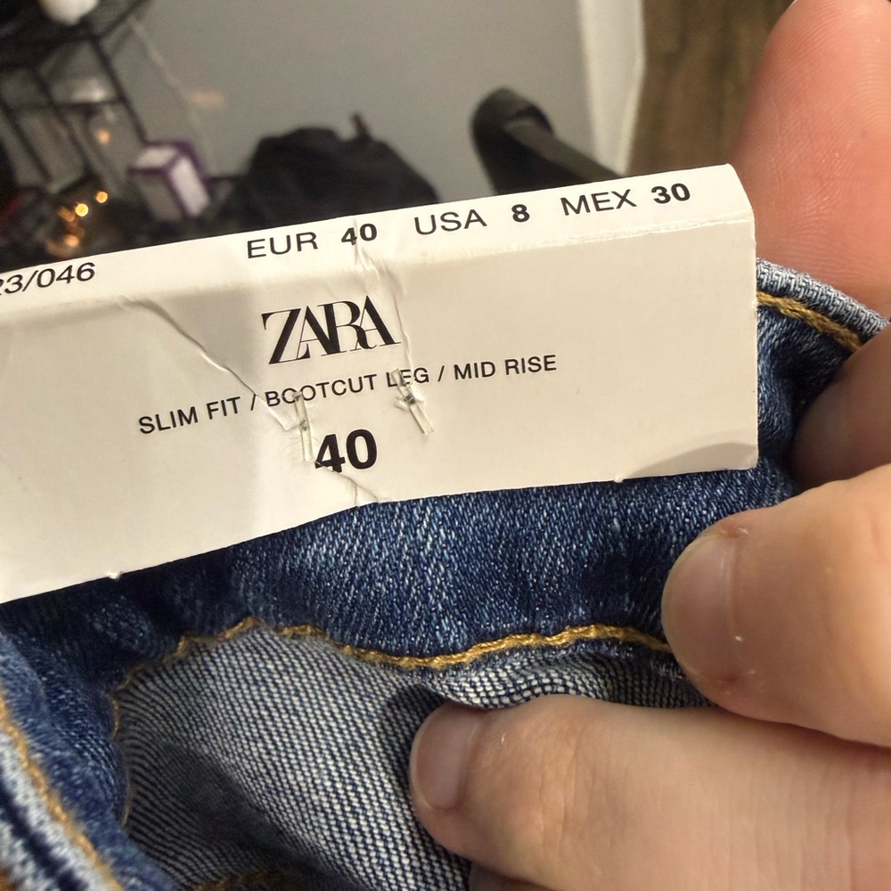 Women’s boot cut Zara blue jeans with tags - Picture 6 of 11